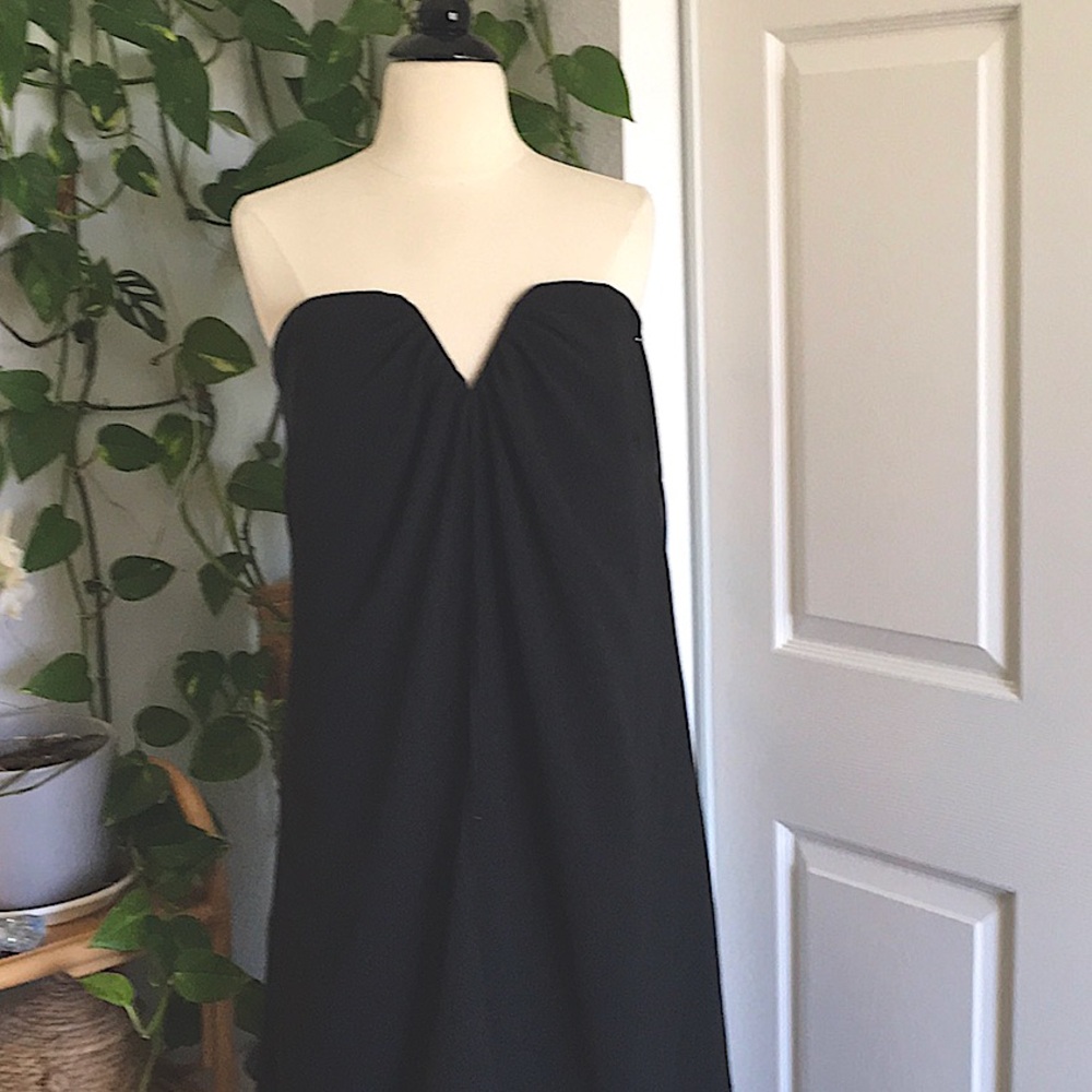 ⚡️🍷CITY CHIC Formal Black Strapless Maxi Dress Hi-Low Black Tie Wedding ⚡️🍷✨ - Picture 3 of 7